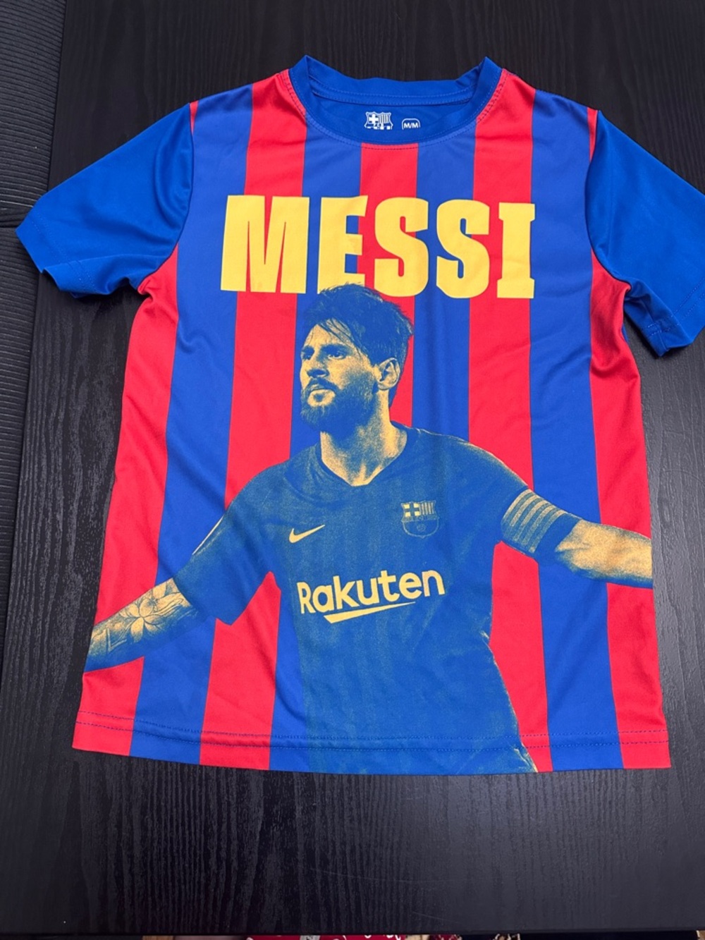 FC Barcelona Kids Messi Graphic Soccer Shirt  Youth Medium Jersey Style.